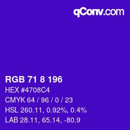颜色代码: RGB 71 8 196 | qconv.com