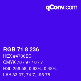 Color code: RGB 71 8 236 | qconv.com