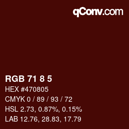 カラーコード: RGB 71 8 5 | qconv.com