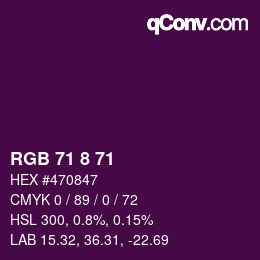 カラーコード: RGB 71 8 71 | qconv.com