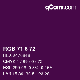 Color code: RGB 71 8 72 | qconv.com