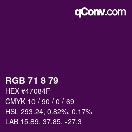 颜色代码: RGB 71 8 79 | qconv.com