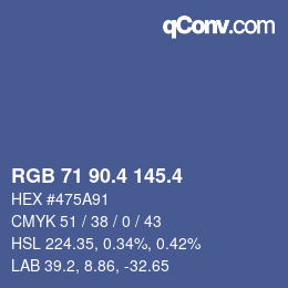 カラーコード: RGB 71 90.4 145.4 | qconv.com