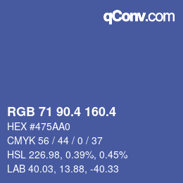 カラーコード: RGB 71 90.4 160.4 | qconv.com