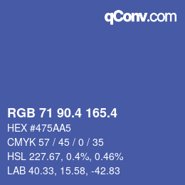 カラーコード: RGB 71 90.4 165.4 | qconv.com