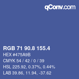 カラーコード: RGB 71 90.8 155.4 | qconv.com