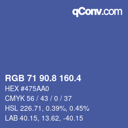 カラーコード: RGB 71 90.8 160.4 | qconv.com