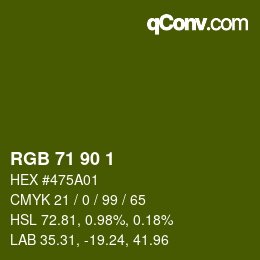 カラーコード: RGB 71 90 1 | qconv.com