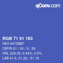 カラーコード: RGB 71 91 183 | qconv.com