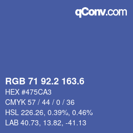 カラーコード: RGB 71 92.2 163.6 | qconv.com