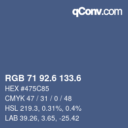 カラーコード: RGB 71 92.6 133.6 | qconv.com