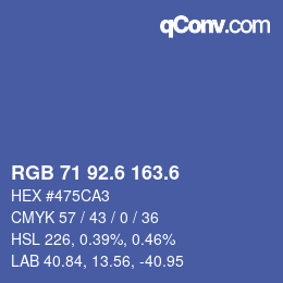カラーコード: RGB 71 92.6 163.6 | qconv.com