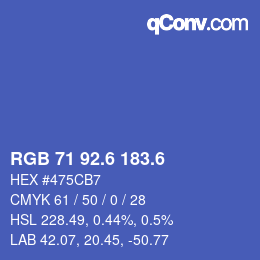 カラーコード: RGB 71 92.6 183.6 | qconv.com