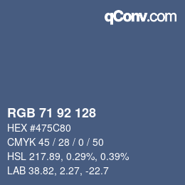 颜色代码: RGB 71 92 128 | qconv.com