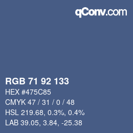 カラーコード: RGB 71 92 133 | qconv.com