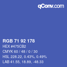 カラーコード: RGB 71 92 178 | qconv.com