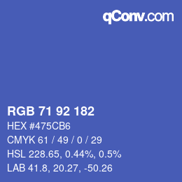 カラーコード: RGB 71 92 182 | qconv.com