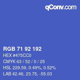 カラーコード: RGB 71 92 192 | qconv.com