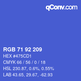 カラーコード: RGB 71 92 209 | qconv.com