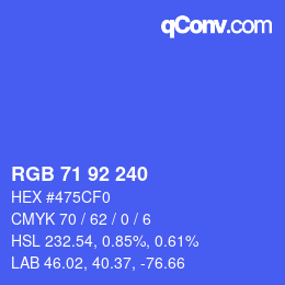 カラーコード: RGB 71 92 240 | qconv.com
