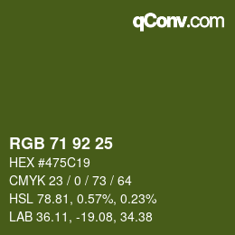 颜色代码: RGB 71 92 25 | qconv.com