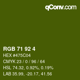 カラーコード: RGB 71 92 4 | qconv.com