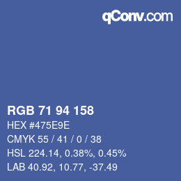 カラーコード: RGB 71 94 158 | qconv.com