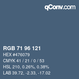 Código de color: RGB 71 96 121 | qconv.com