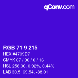 颜色代码: RGB 71 9 215 | qconv.com