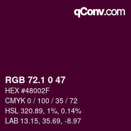 カラーコード: RGB 72.1 0 47 | qconv.com