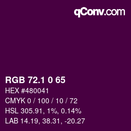 カラーコード: RGB 72.1 0 65 | qconv.com