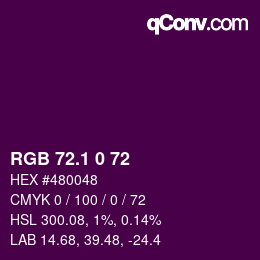 カラーコード: RGB 72.1 0 72 | qconv.com