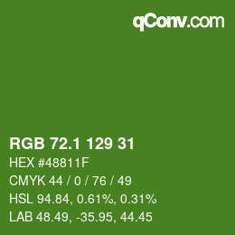 カラーコード: RGB 72.1 129 31 | qconv.com