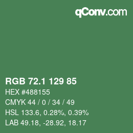 カラーコード: RGB 72.1 129 85 | qconv.com