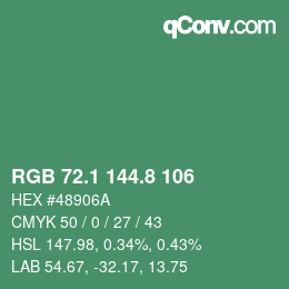 Color code: RGB 72.1 144.8 106 | qconv.com