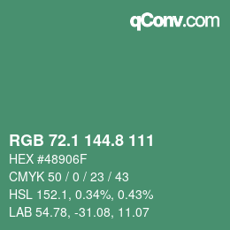 Color code: RGB 72.1 144.8 111 | qconv.com