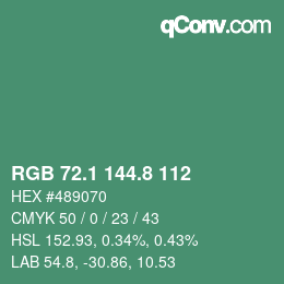 カラーコード: RGB 72.1 144.8 112 | qconv.com