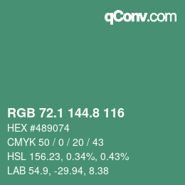 Color code: RGB 72.1 144.8 116 | qconv.com