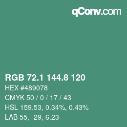 Color code: RGB 72.1 144.8 120 | qconv.com