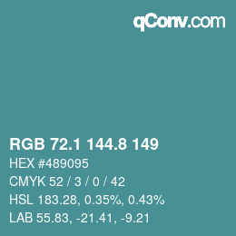 Color code: RGB 72.1 144.8 149 | qconv.com