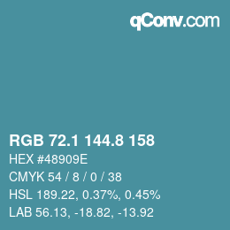 Color code: RGB 72.1 144.8 158 | qconv.com