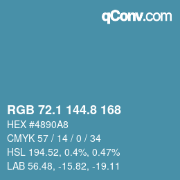 Color code: RGB 72.1 144.8 168 | qconv.com