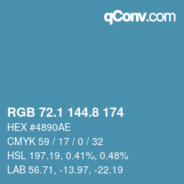 Color code: RGB 72.1 144.8 174 | qconv.com