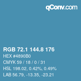 Color code: RGB 72.1 144.8 176 | qconv.com