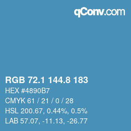Color code: RGB 72.1 144.8 183 | qconv.com