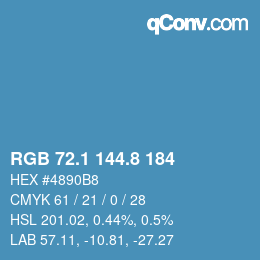 Color code: RGB 72.1 144.8 184 | qconv.com