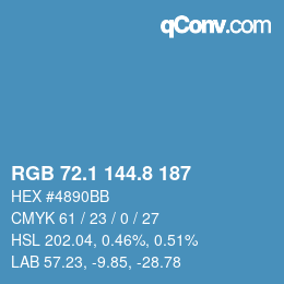 Color code: RGB 72.1 144.8 187 | qconv.com