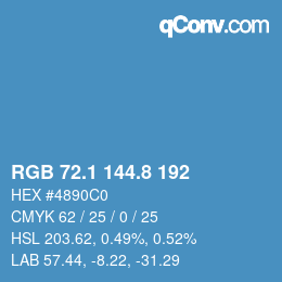 Color code: RGB 72.1 144.8 192 | qconv.com