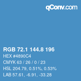 Color code: RGB 72.1 144.8 196 | qconv.com