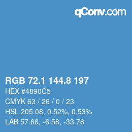 カラーコード: RGB 72.1 144.8 197 | qconv.com